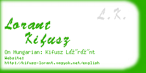 lorant kifusz business card